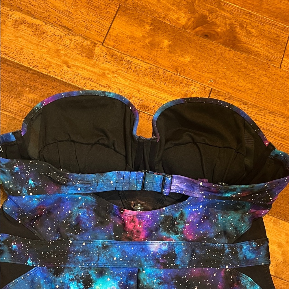Torrid Vixen Galaxy Print One-Piece Swimsuit - Blue/Purple- no straps - Picture 6 of 7
